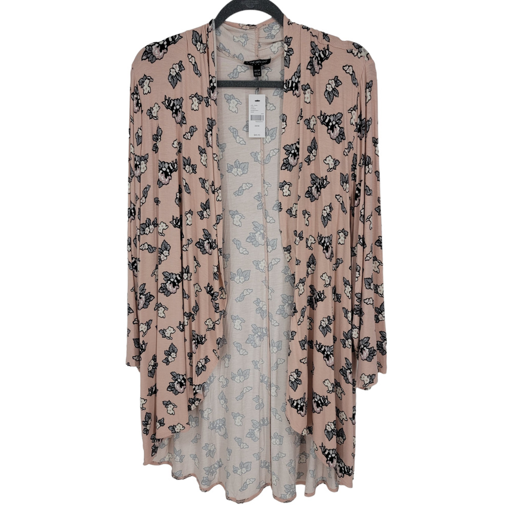 Lane Bryant Women's Size 22/24 Floral Open Front Pink Cardigan - Picture 2 of 8